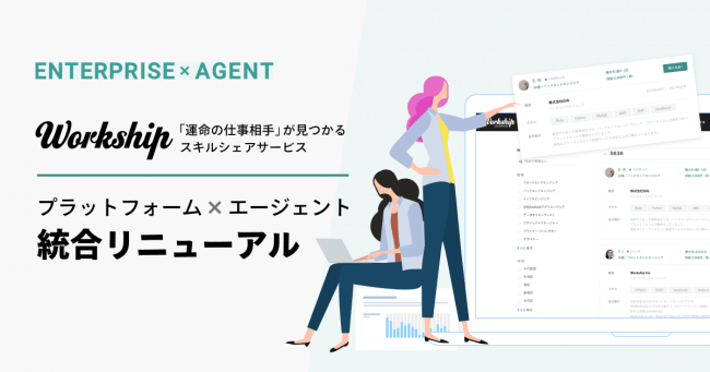 ワークシップのプラットフォームサービスとエージェント統合リニューアルのお知らせ画像